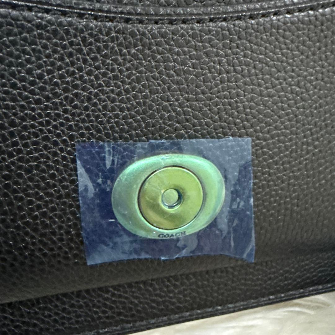 COACH ブラックレザー ショルダーバッグ26cm