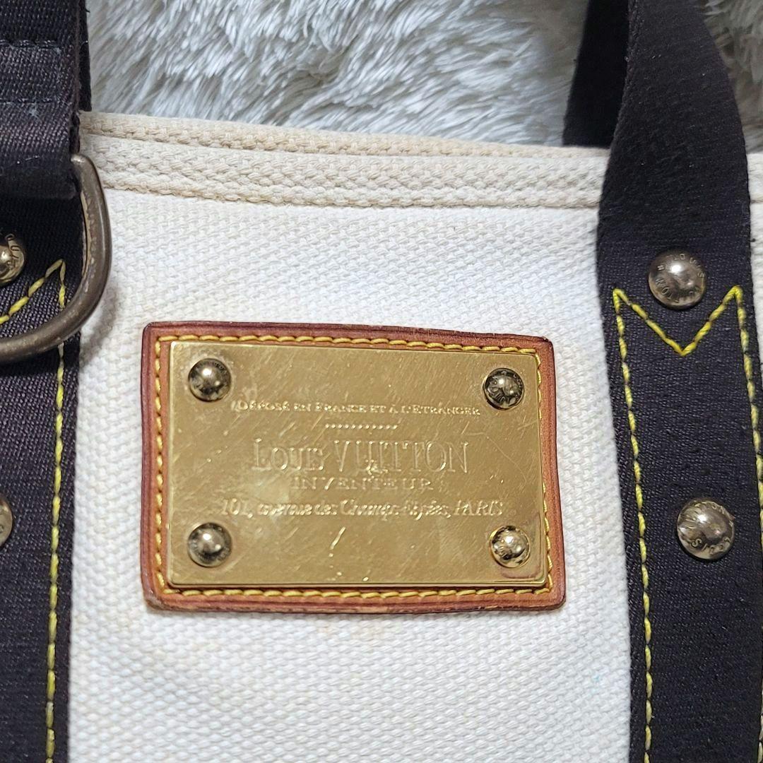 ルイヴィトン アンティグア カバ PM ハンドバッグ ホワイト ブラウン