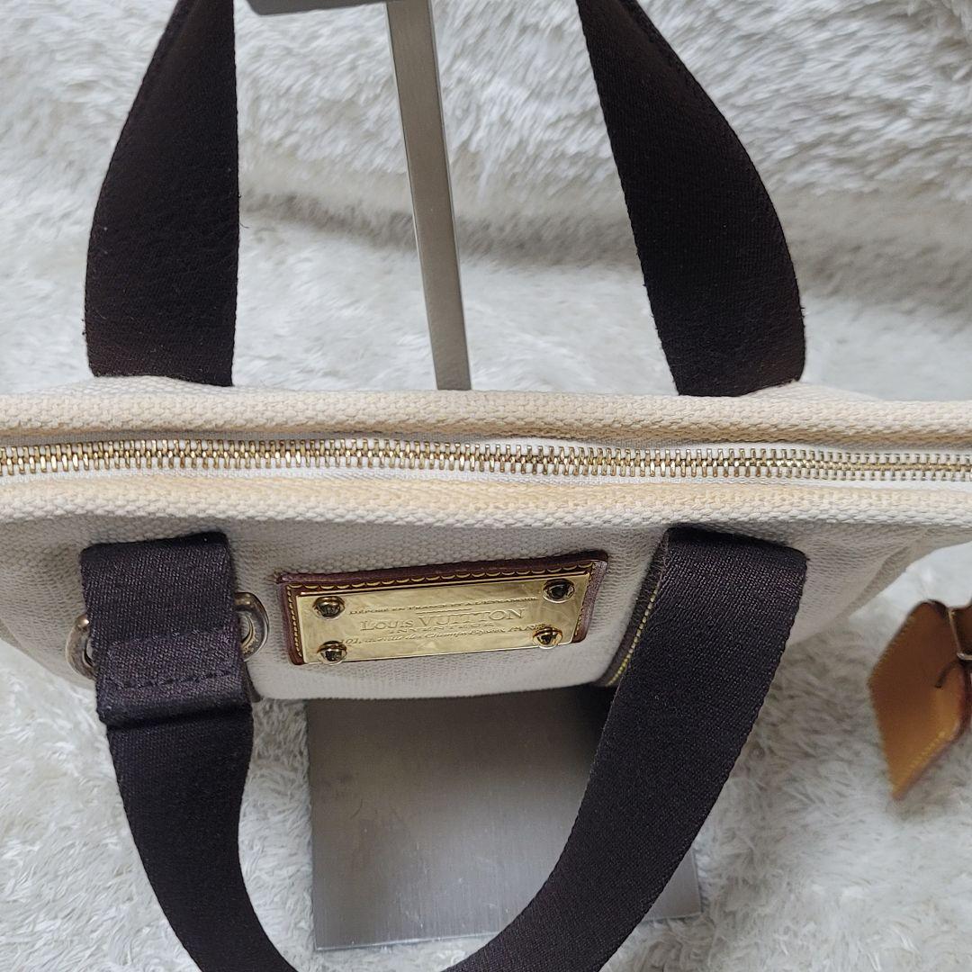 ルイヴィトン アンティグア カバ PM ハンドバッグ ホワイト ブラウン