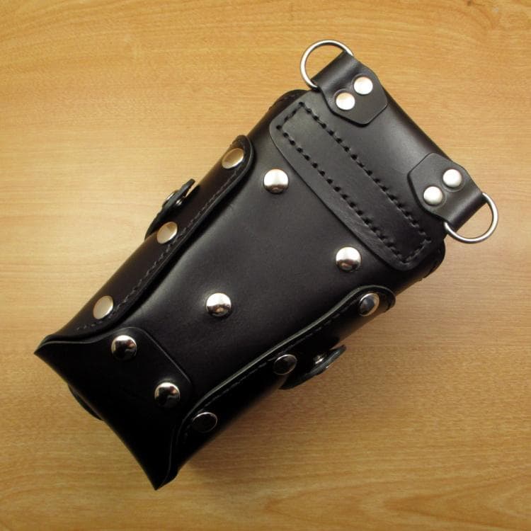 ブラック　６丁(バリカン用ポケット)本革シザーケース　SCA-241/CKA