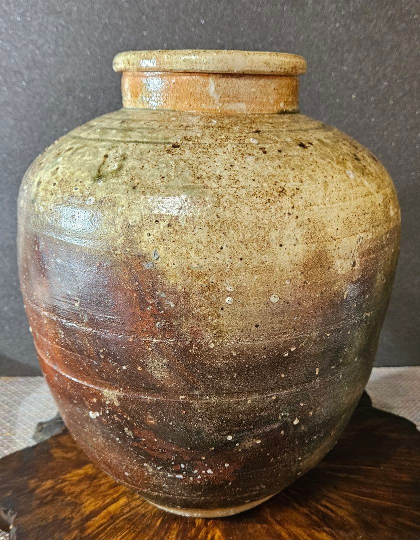 伊賀焼　森里香山作　窯変　高約28.0cm壺　大壺　花入　オブジェ定価30万円