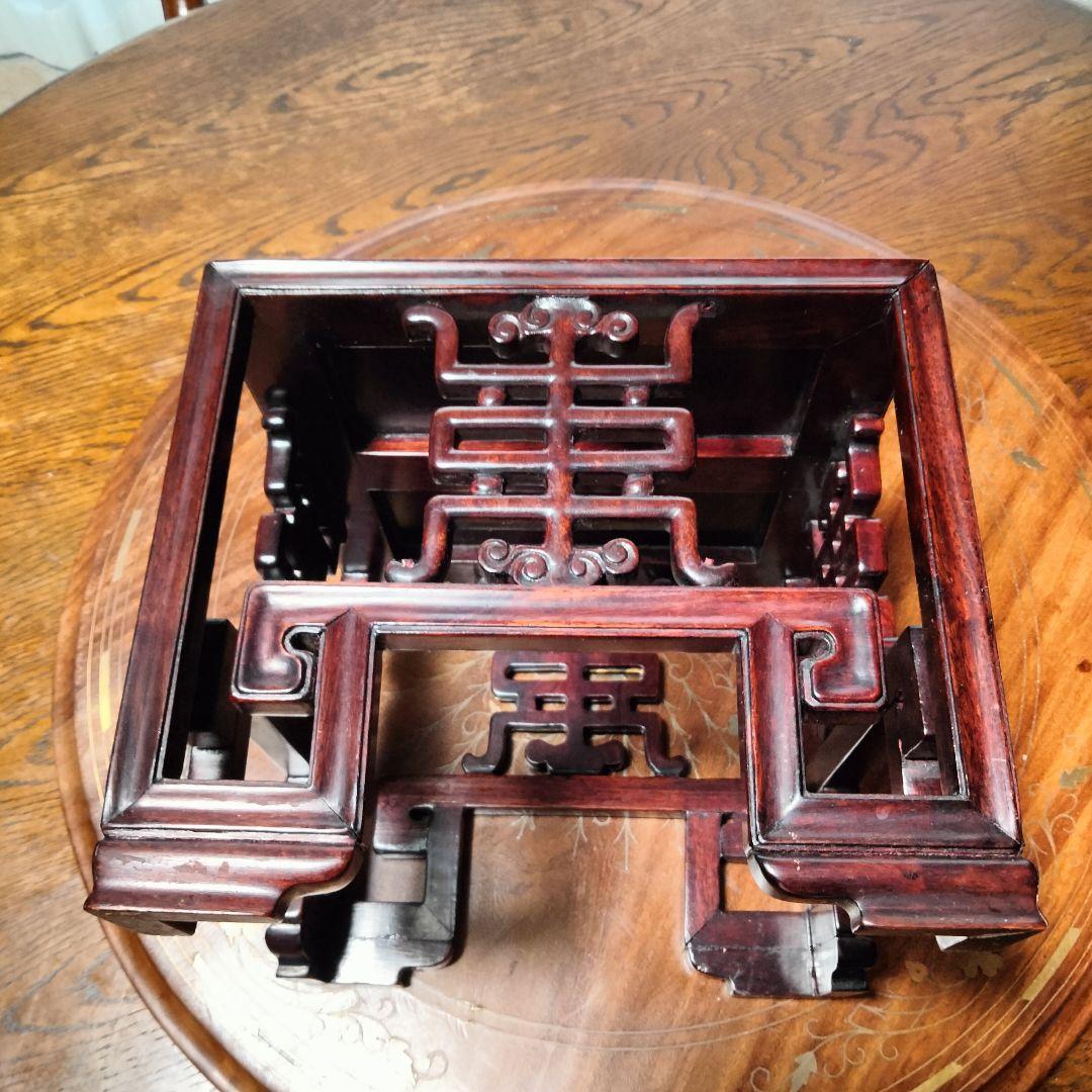 花台 中国 唐木 花台飾台 香炉台 盆栽台 正方卓 中国美術 訳アリ