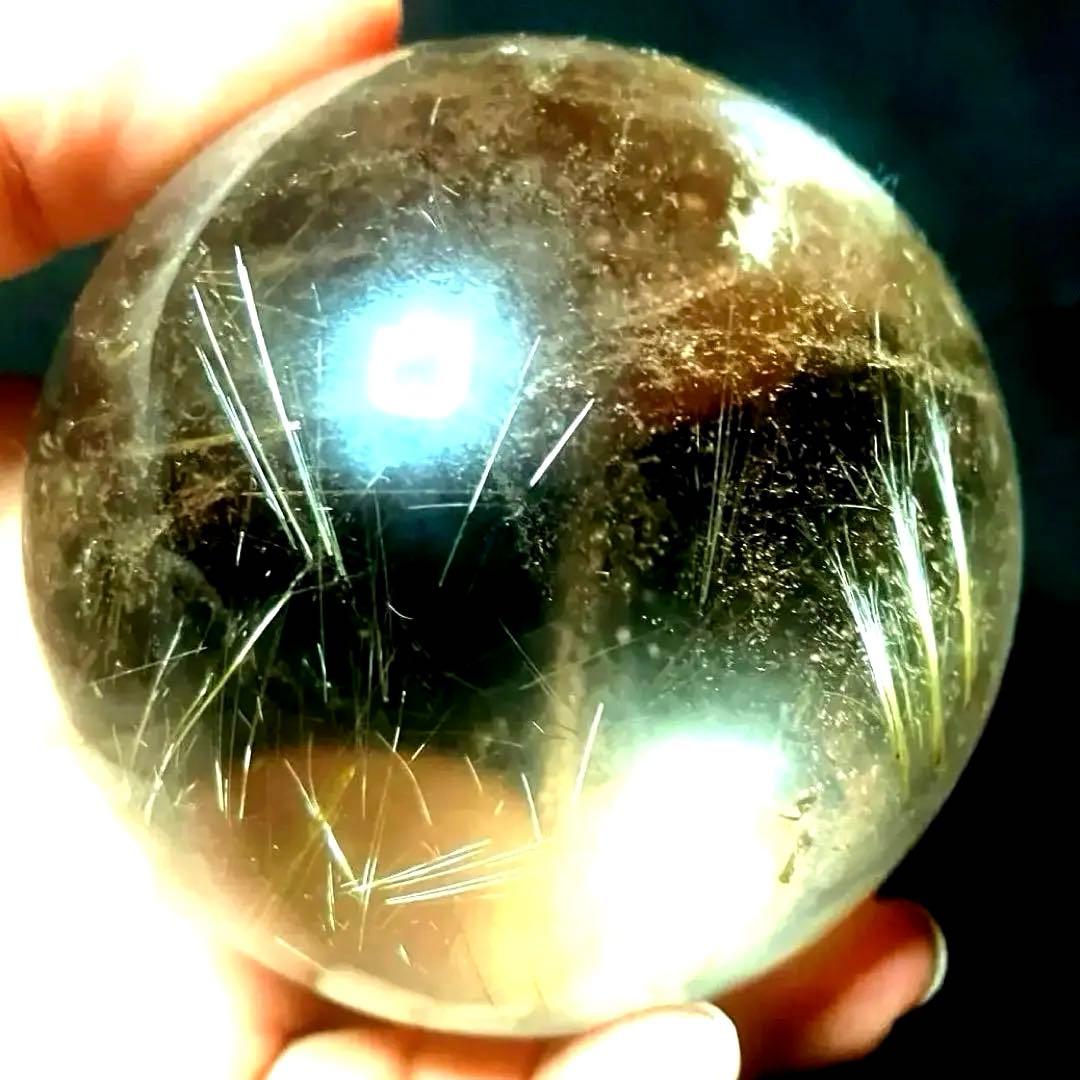 超大玉　70mm ゴールドルチルクォーツ　金針水晶　パワーストーン 超大玉 70mm ゴールドルチルクォーツ 金針水晶 パワーストーン 超大玉