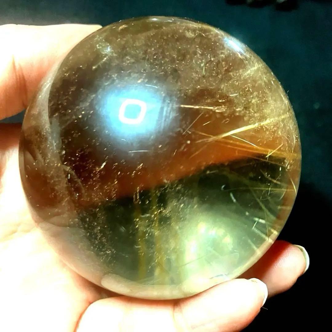 超大玉 70mm ゴールドルチルクォーツ 金針水晶 パワーストーンの通販は