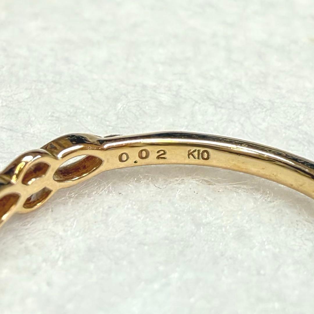 美品 agete アガット 指輪 5号 K10 ピンキー　リング