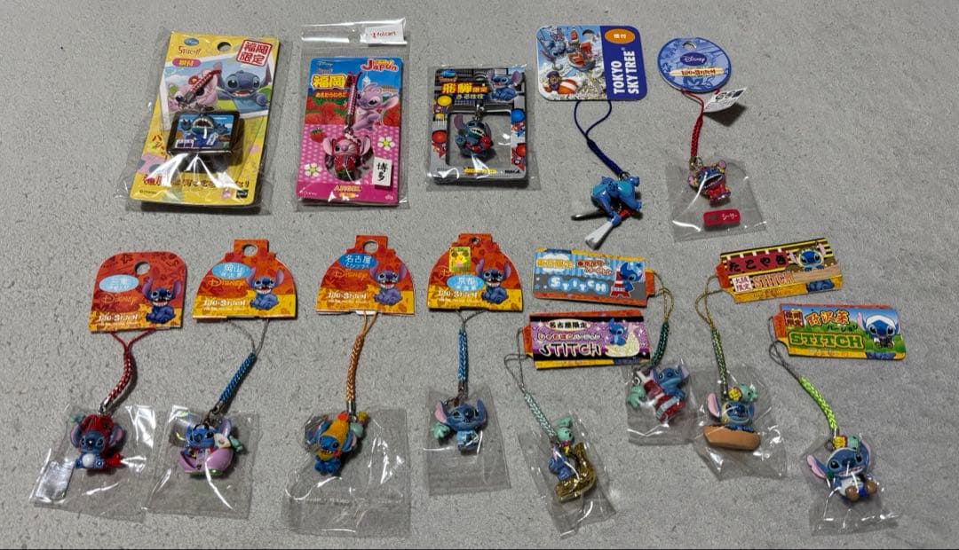 ご当地スティッチ ストラップ 38点セット 未使用品