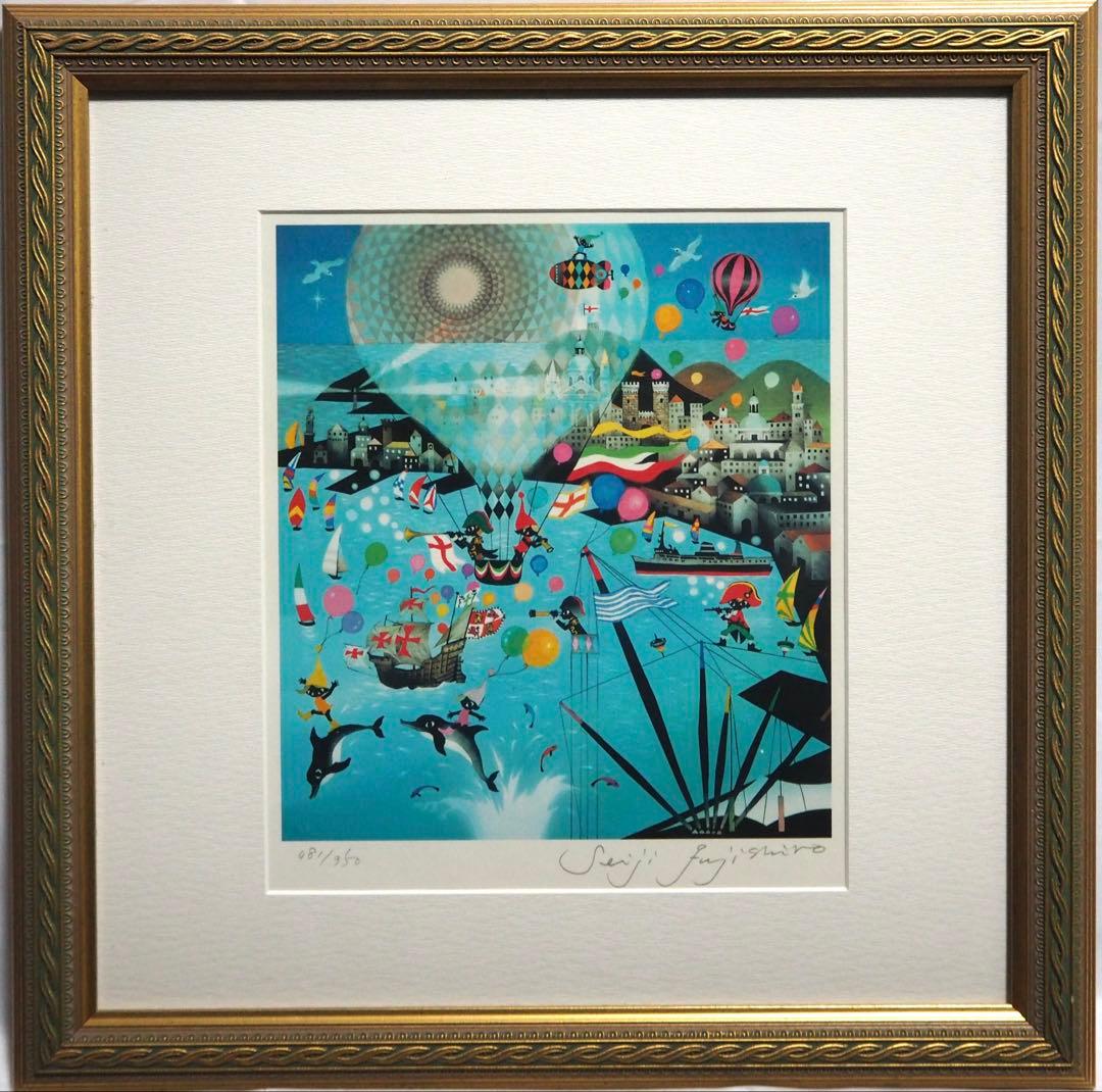 八島義郎リトグラフ版画白蓮の精作者保存版 HC 2/15貴重