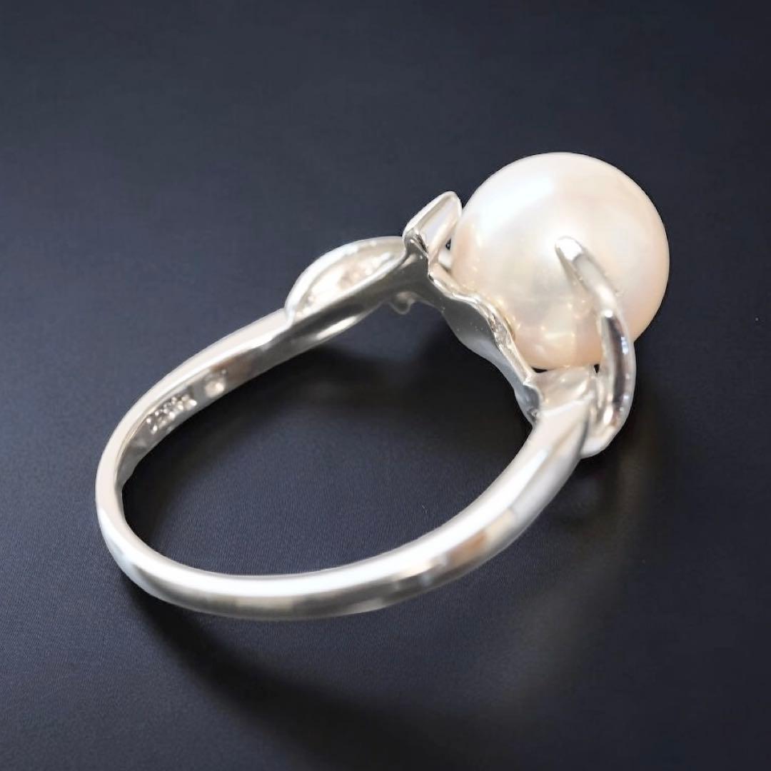 【新品仕上げ済み】ミキモト　ダイヤ　アコヤ　パール　リング　指輪　Pt950