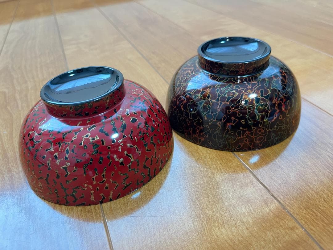 【新品未使用】 津軽塗 漆器 椀＆箸 2客セット【津軽塗夫婦椀・津軽塗夫婦箸】