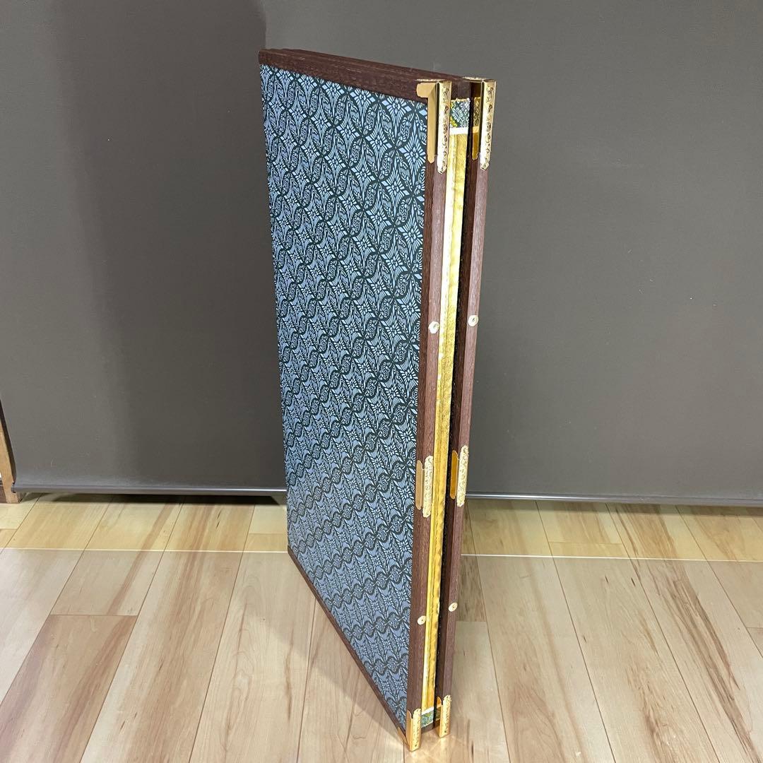 美品 豪華 金 屏風 衝立 パーテーション 慶事 一隻 四曲 四扇 旧家出
