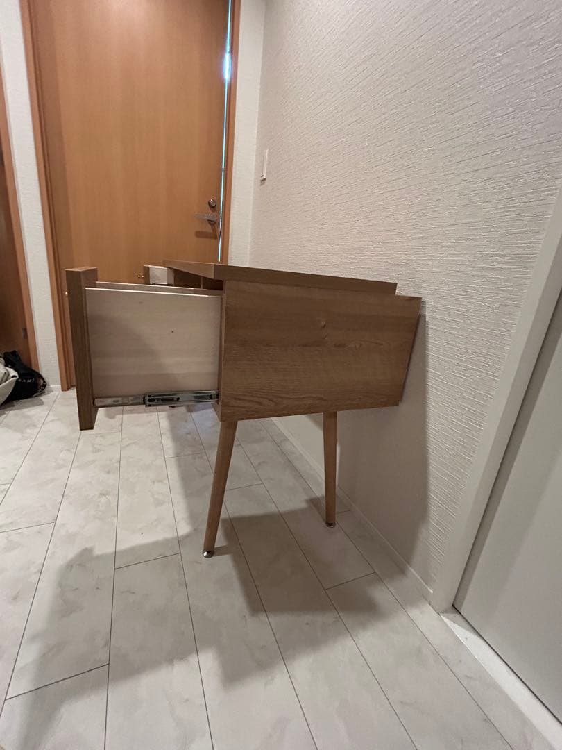 超美品】LOWYA/木製デスク/ドレッサー/幅110cm/ナチュラルブラウン