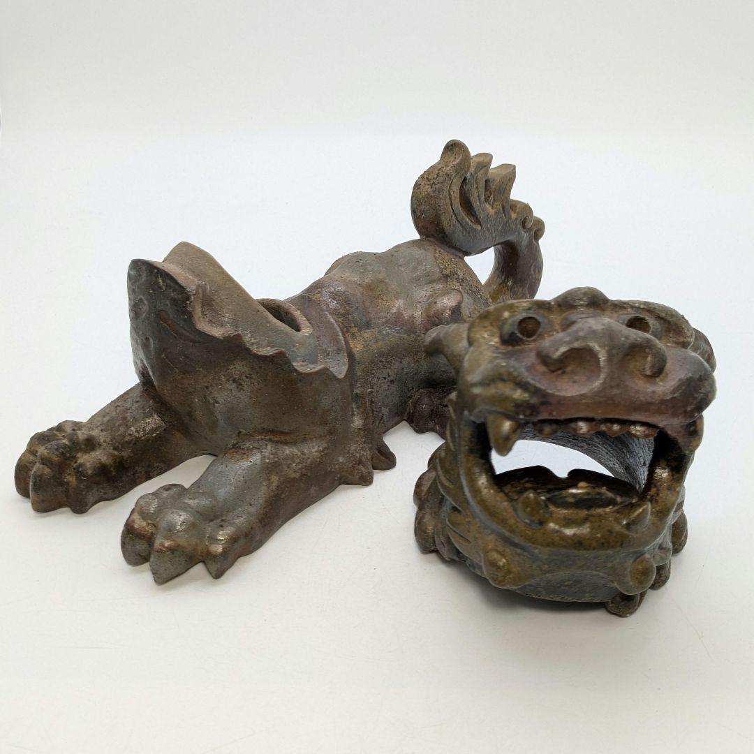 未使用】岡山県重要無形文化財 浦上善次 備前焼 獅子香炉 共箱