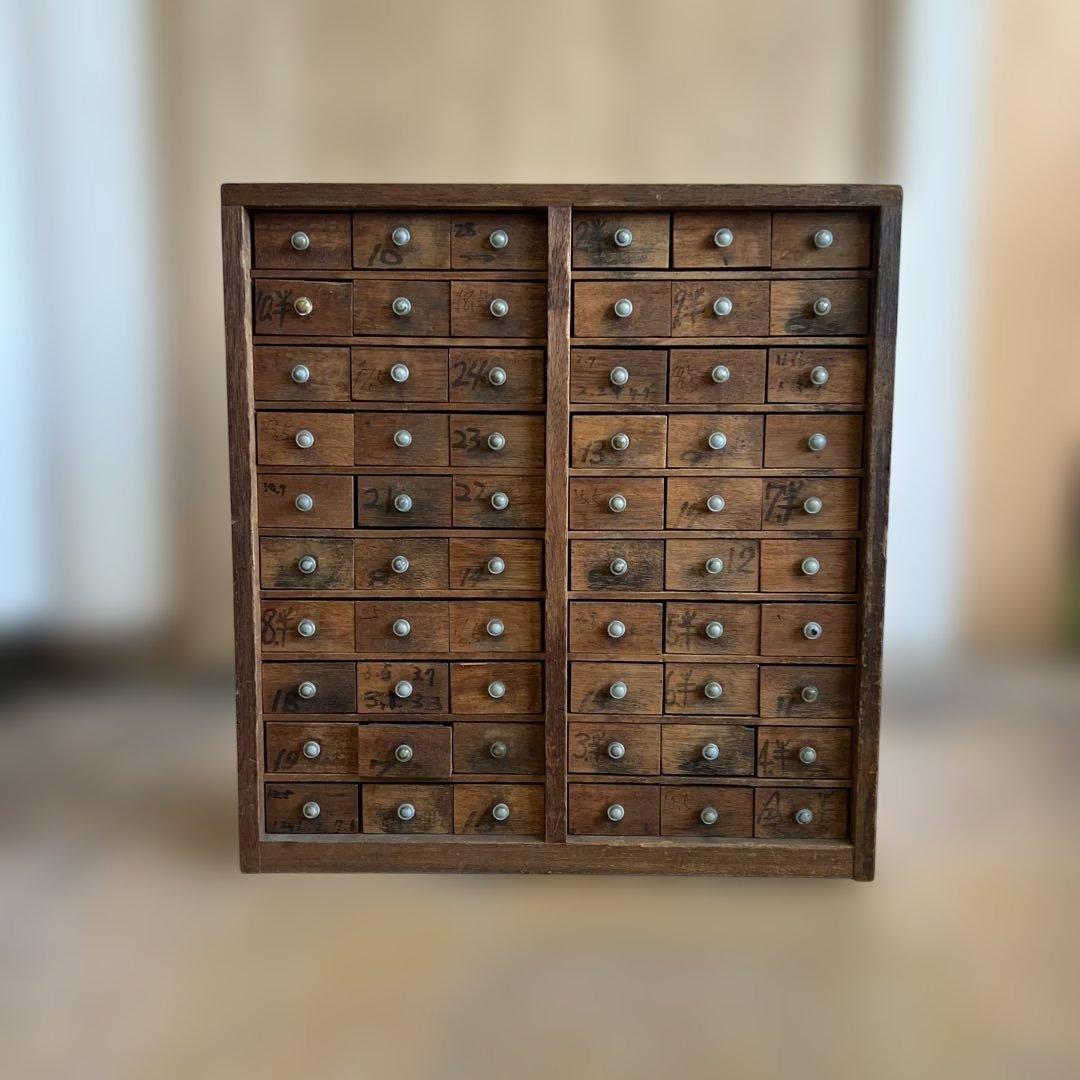 T1【送料込み】活版印刷所から出た木のタンス【古道具】【活版印刷】