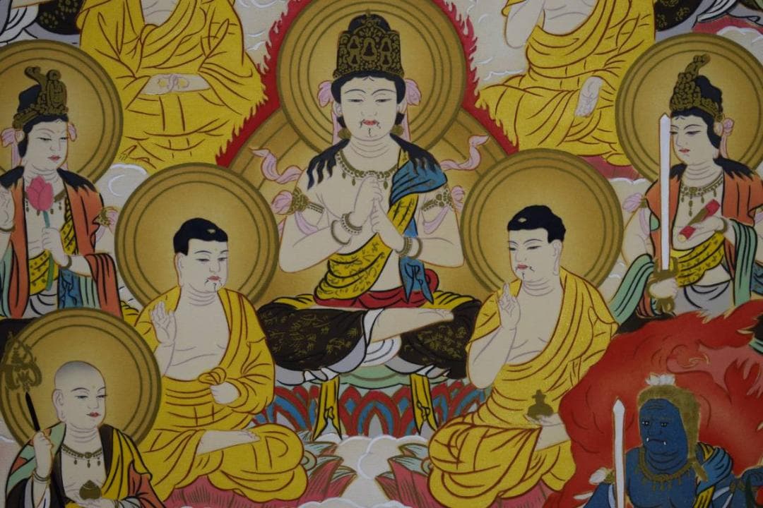 真作/大保祥雲/真言十三佛/美品/桐共箱付/布袋屋掛軸HD-923