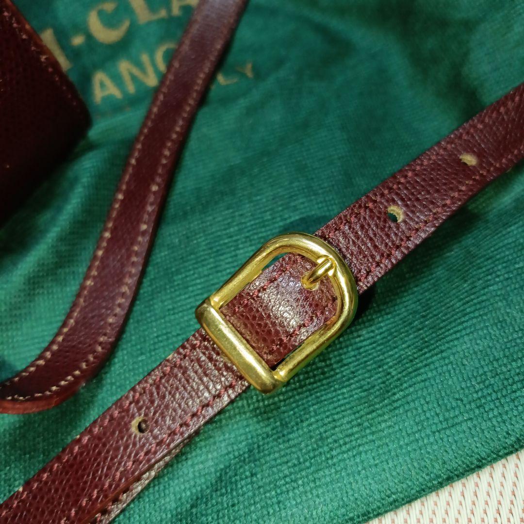 バーガンディ レザー ショルダーバッグゴールド金具