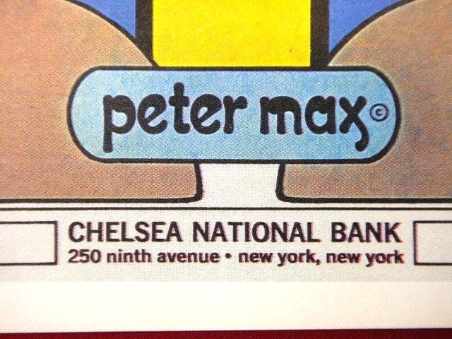 1970年代 ピーターマックス「Chelsea Bank」ビンテージ ポスター 古着