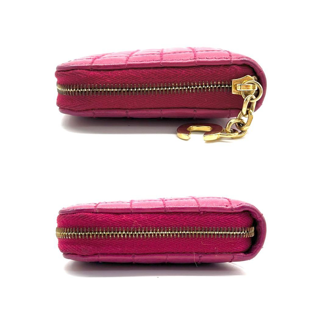 【美品】セリーヌ ケース Cチャーム キルティング ピンク 保存袋付き