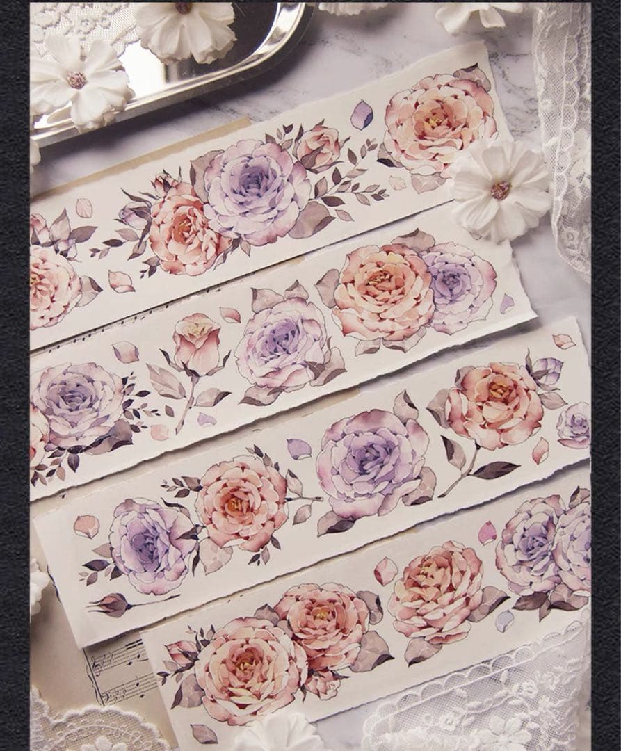 甜橙文创《浅色优雅》海外マスキングテープ　マステ 【1466】