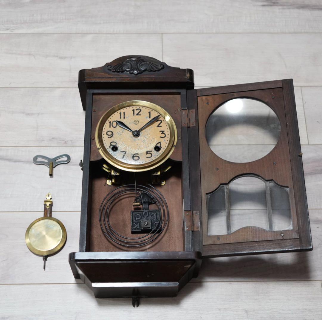 三工舎　ボンボン時計　振り子時計　柱時計　動作品　昭和レトロ