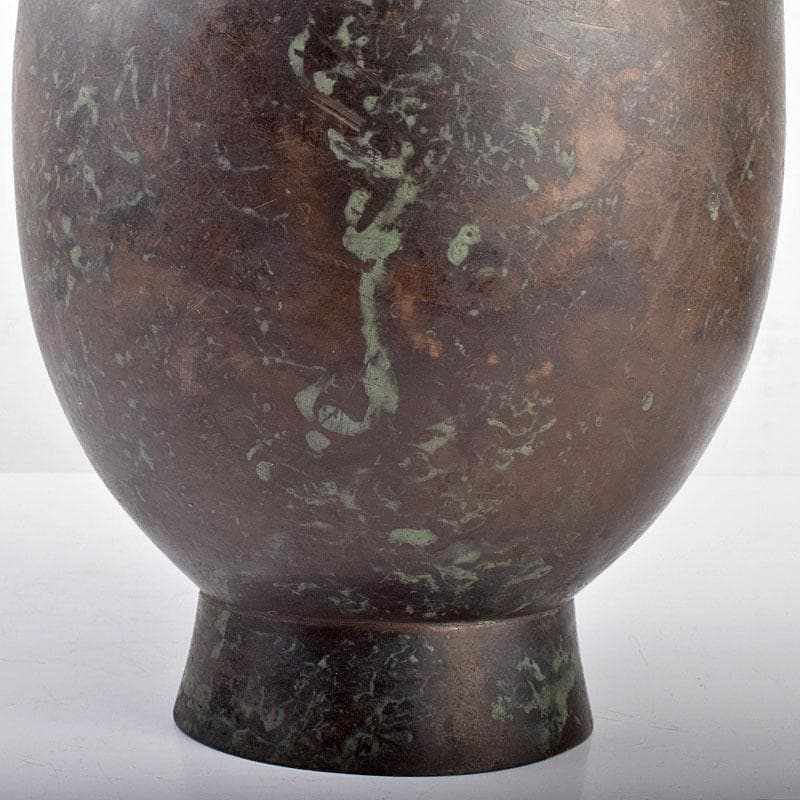 中国　古銅　双耳瓶　時代箱付　M　3829B