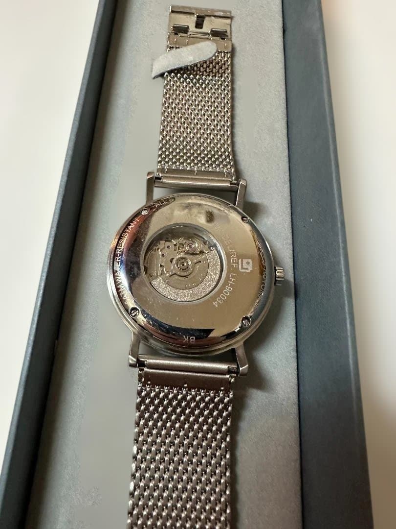 Libenham 自動巻腕時計 金属ベルト 文字盤オレンジ系 LH-90034