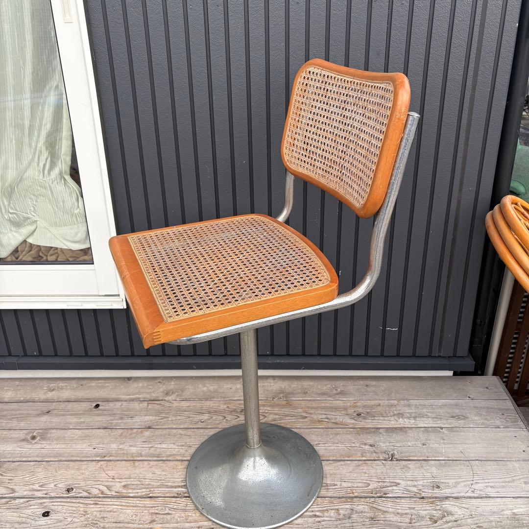 北欧レトロ オリバー メタルフレーム ラタンカウンターチェア