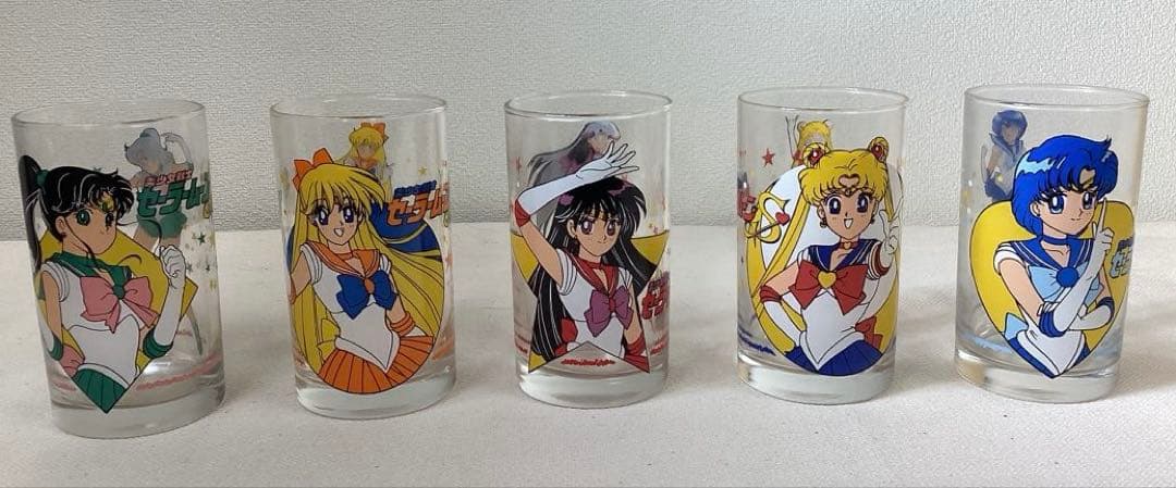 美少女戦士セーラームーンS グラス5個セット 当時物 レトロ品