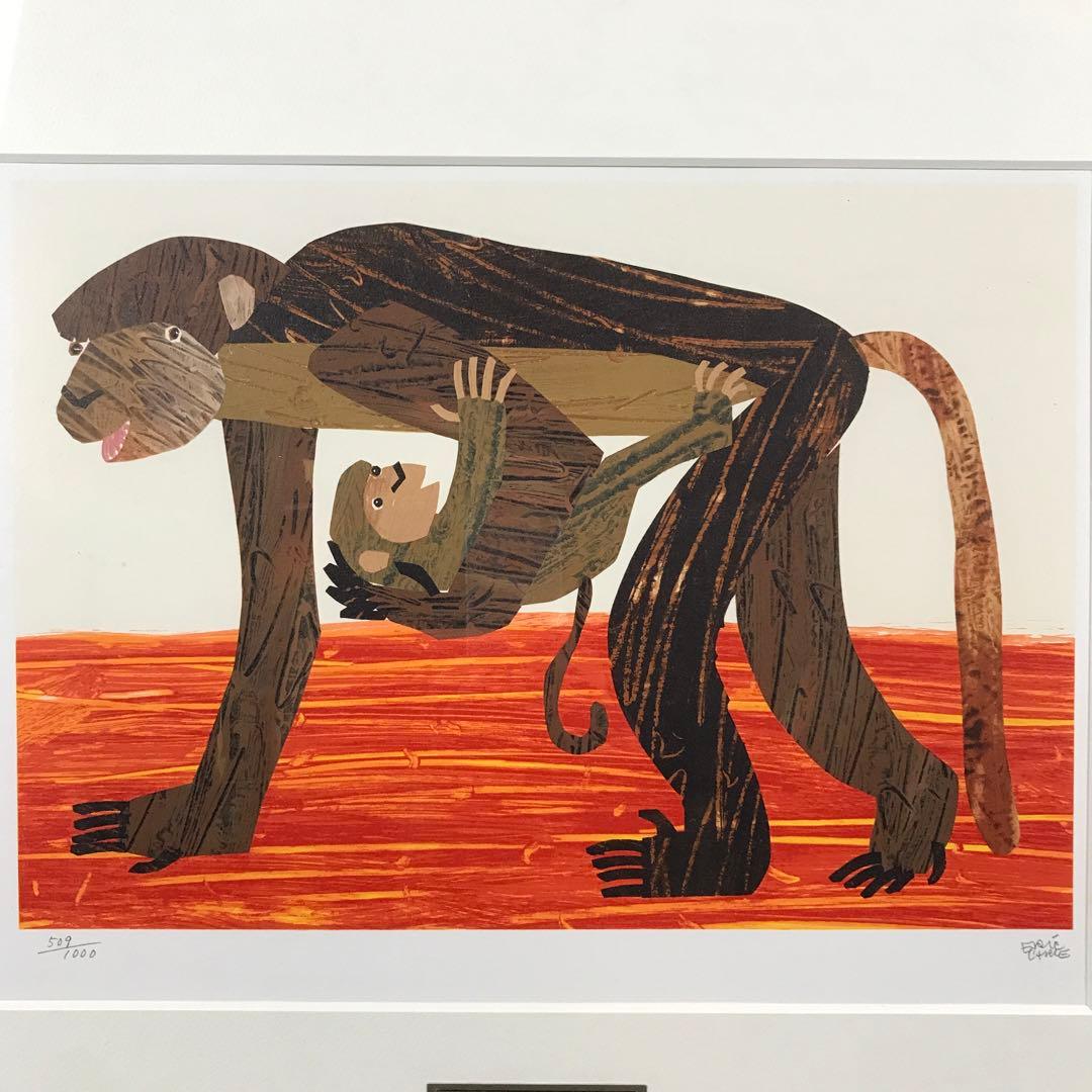 786 エリック・カール 「La Famille」リトグラフ 絵本作家 額