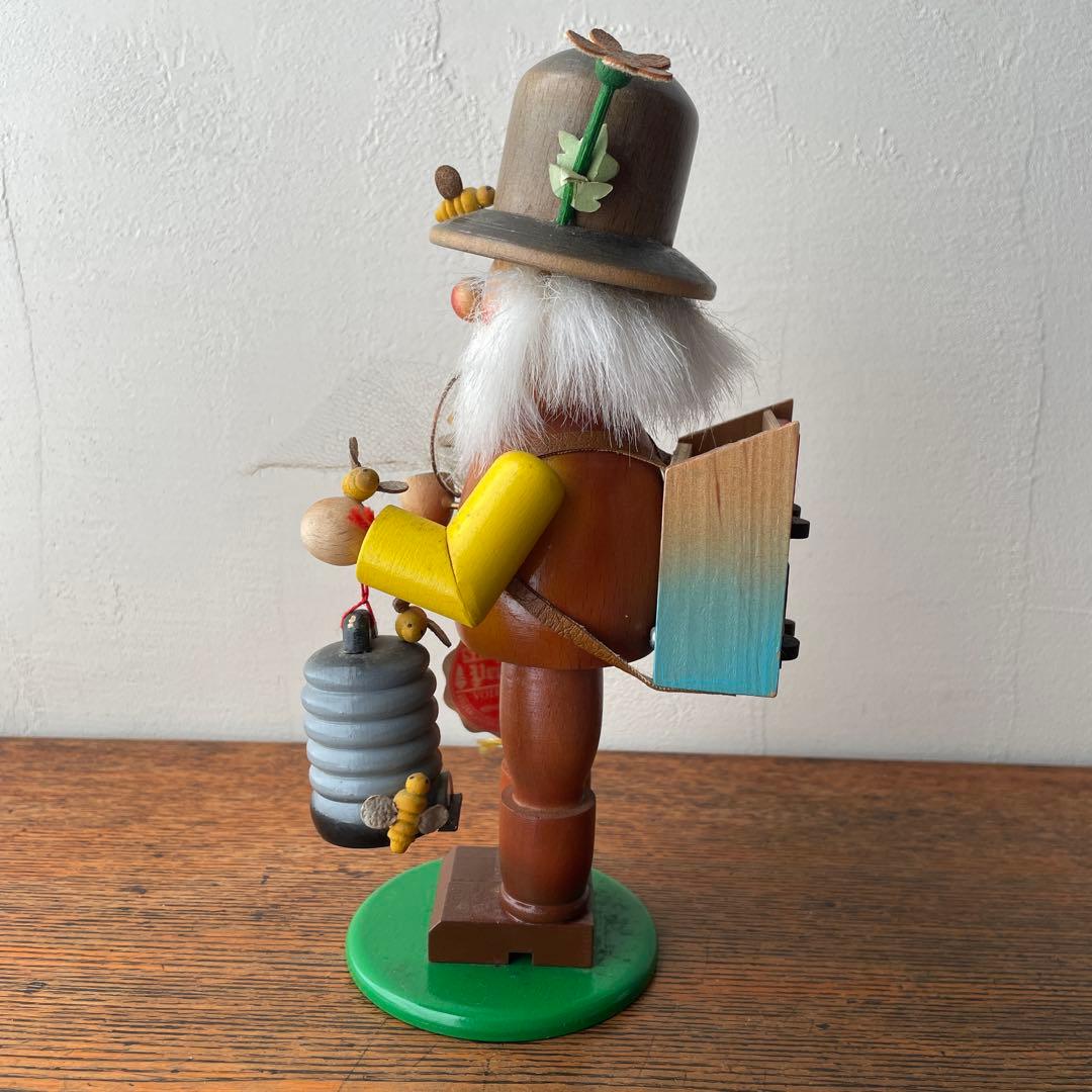 ドイツ製 シュタインバッハ 煙出し人形 養蜂家 オルゴール 木製 旧