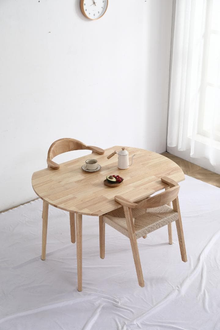 ダイニングテーブル1点×チェア2脚　2人用伸長式 折りたたみダイニングテーブル