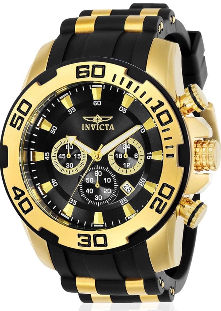 Invicta Pro Diverメンズ クォーツ 腕時計 ゴールド/ブラック