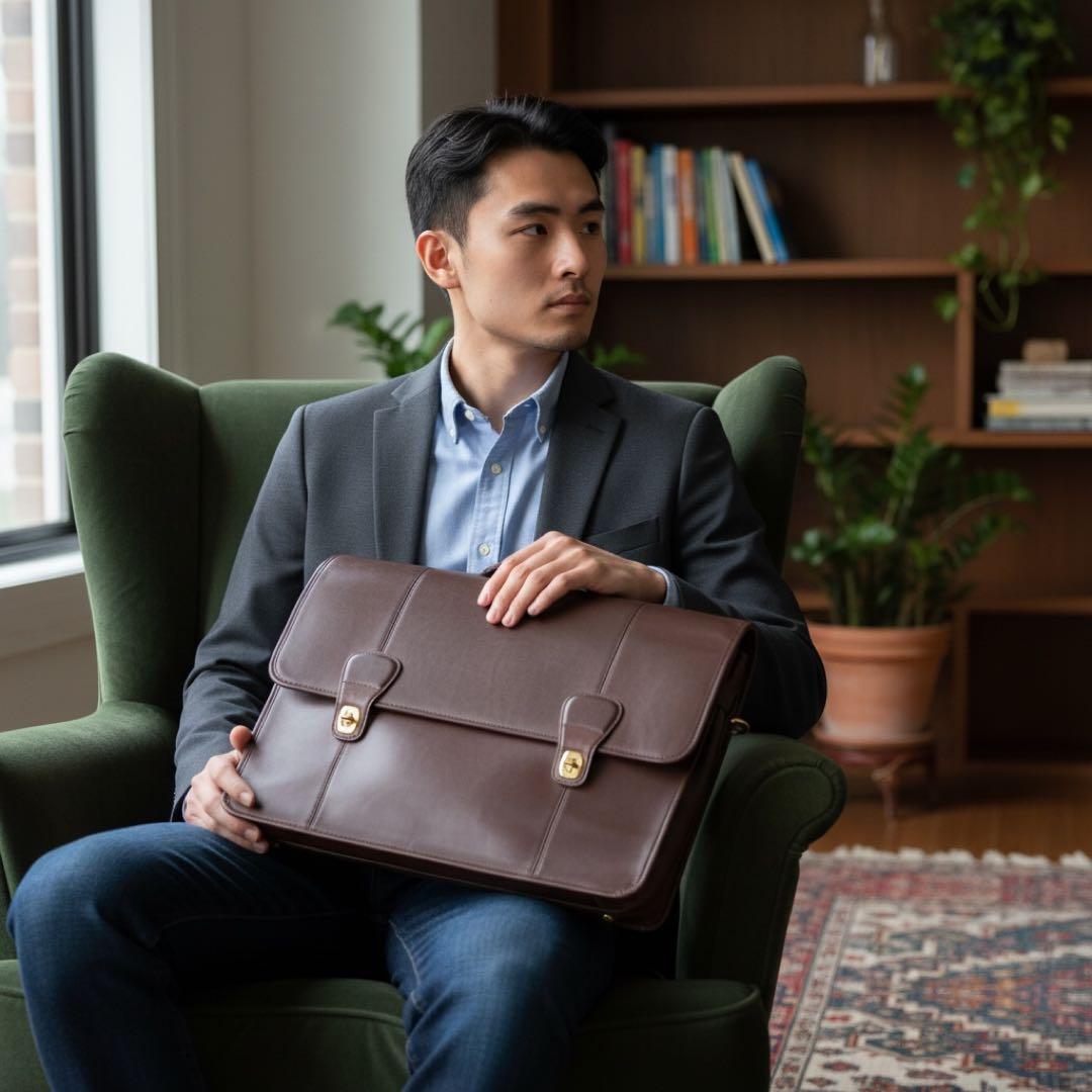 《研堂》オールドコーチ ビジネスバック ブリーフケース ターンロック 本革