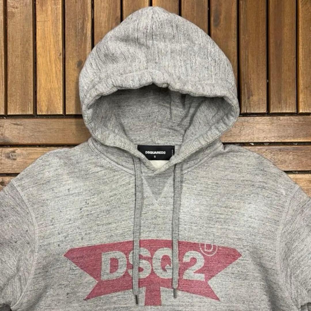DSQUARED2 イタリア製 ダメージ加工 スウェット パーカー ペンキロゴ