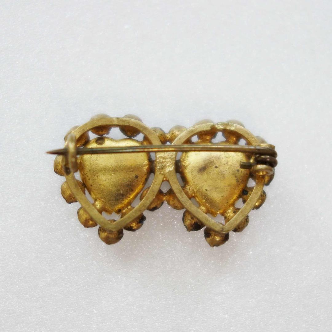 セール19日23時59分まで サフィレットブローチ ダブルハートモチーフ