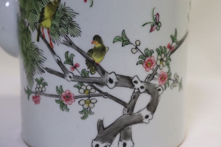 中国　清朝末期　浅絳彩急須　送料込み1101