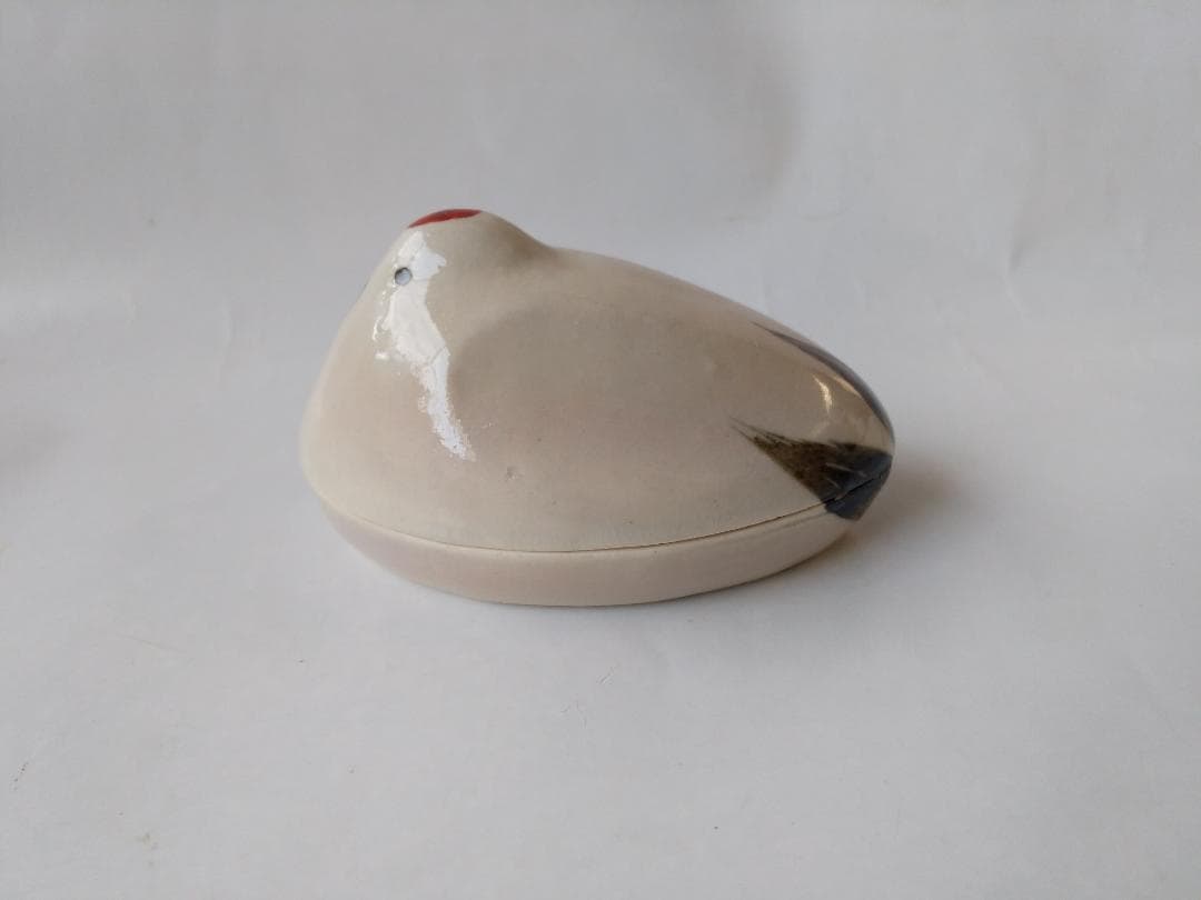 平安 高野昭阿弥 鶴香合 茶道具 懐石道具 香合 共箱 新品 未使用 保管品