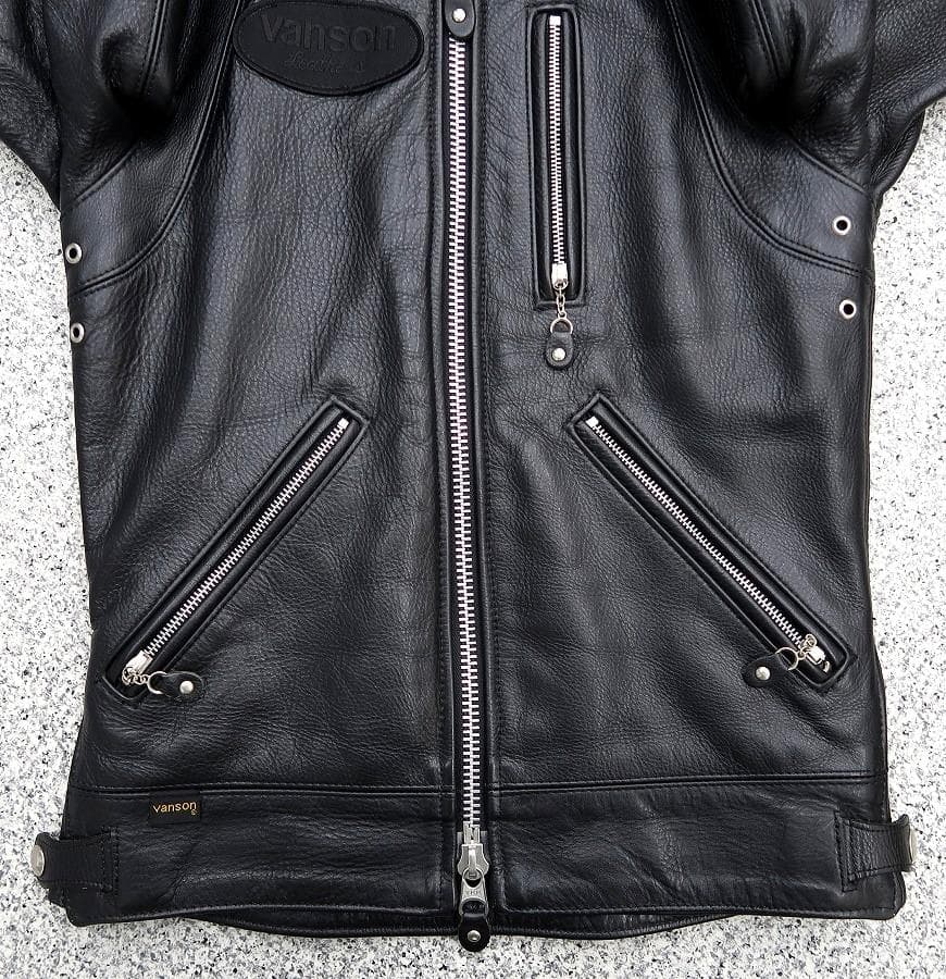 極美品 XS シボ革 VANSON シングルライダース ジャケット 黒 - メルカリ