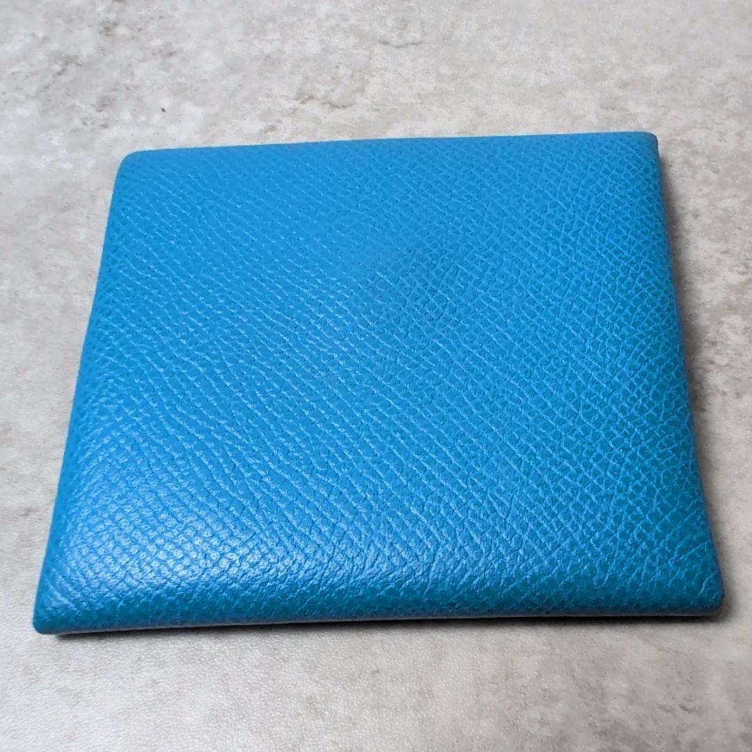 HERMES バスティア ヴォーエプソン ケース 小銭入れ　ブルー