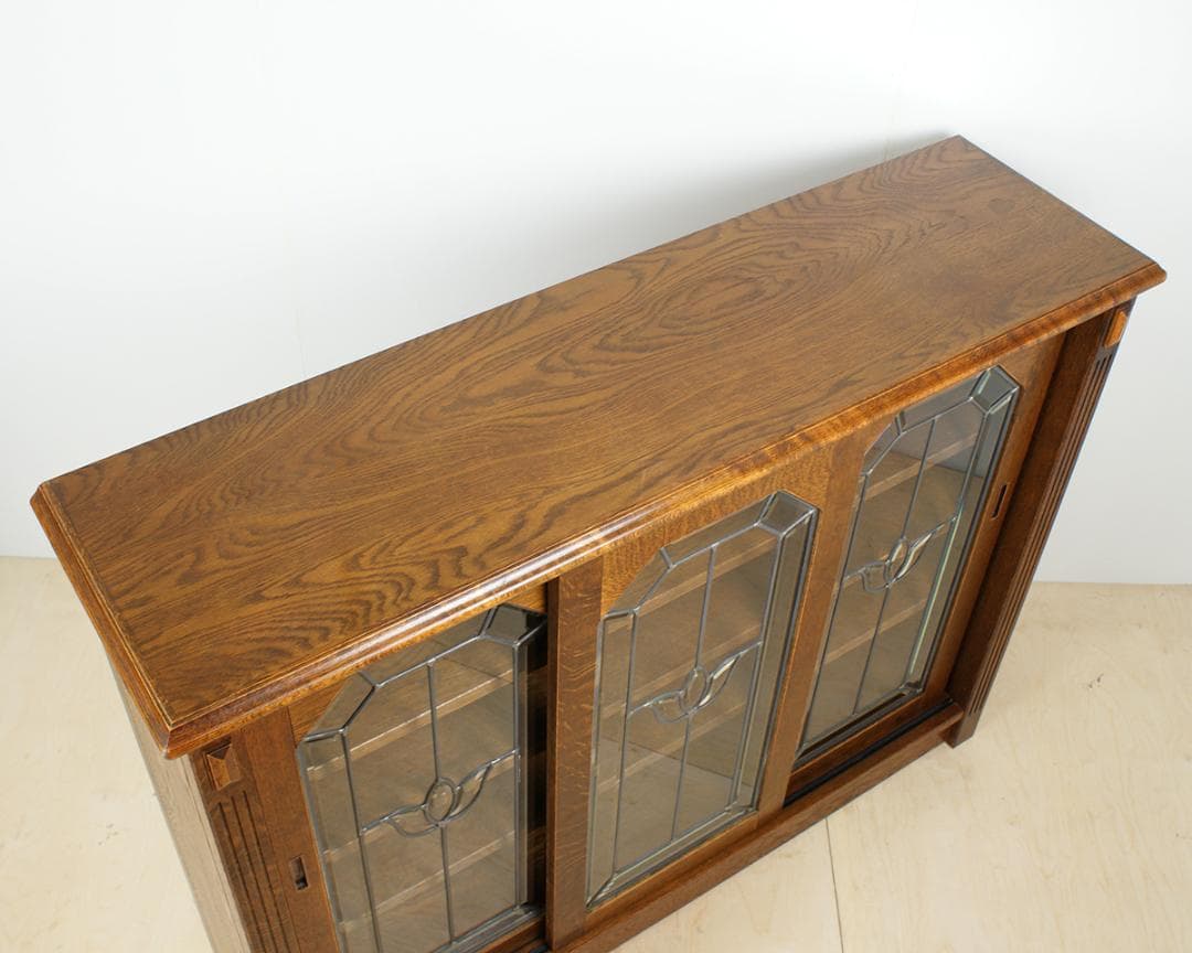 三越ブルージュ ステンドグラス オーク材 サイドボード 三越ブルージュ