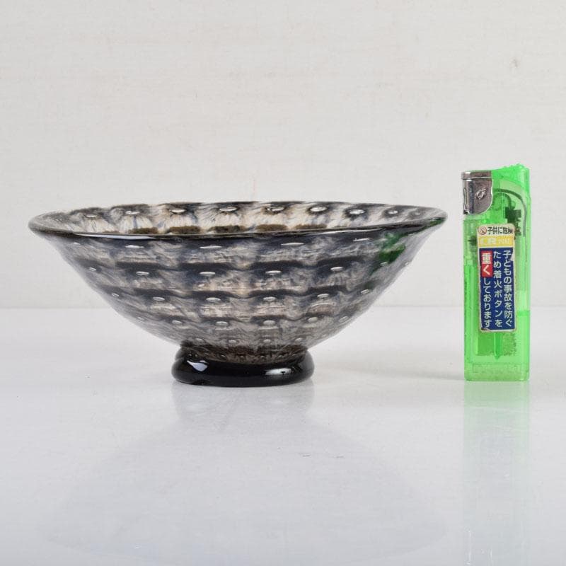 ガラス工芸家 岩田糸子作 茶のうつわ 茶碗 共箱 V 9179