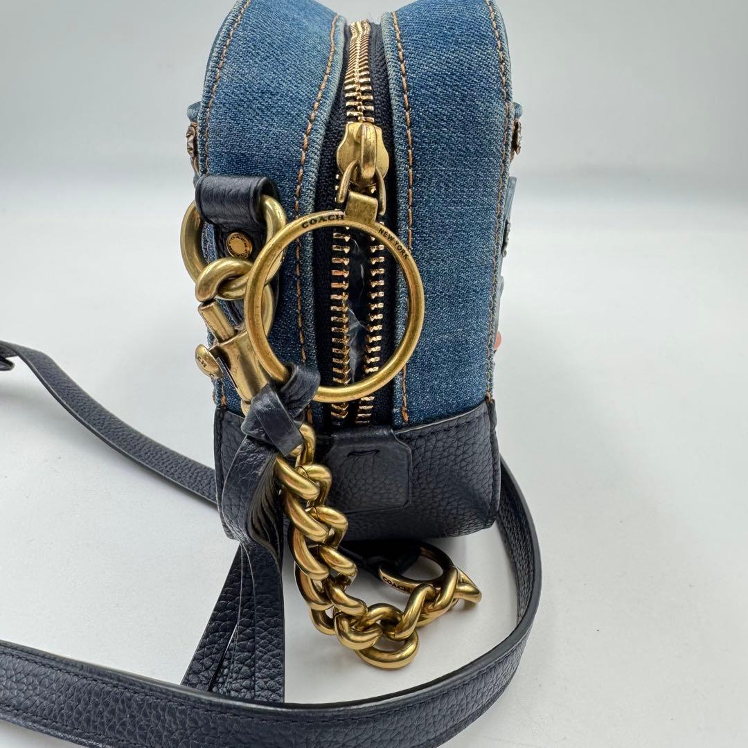美品✨COACH ショルダーバッグ　ティーローズ　デニム生地　2way