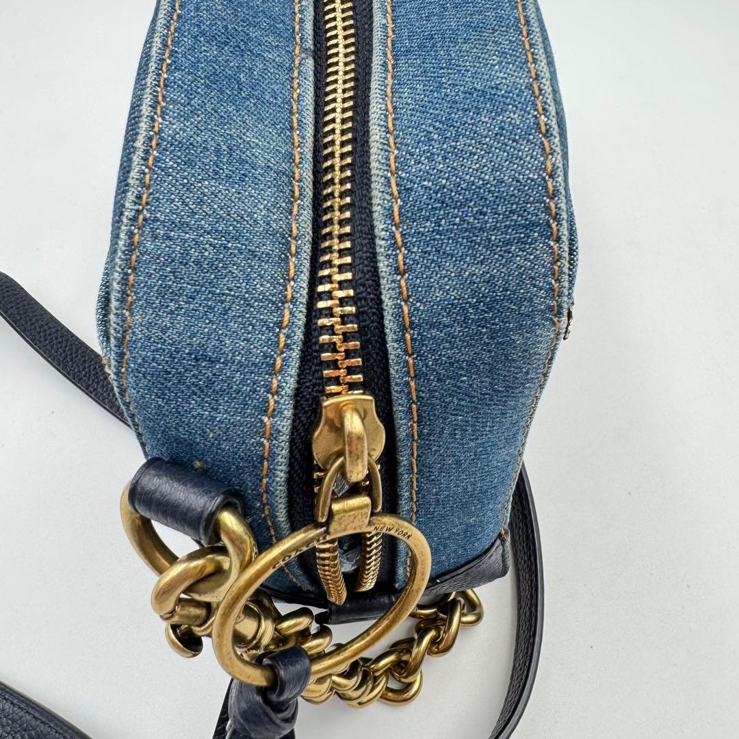 美品✨COACH ショルダーバッグ　ティーローズ　デニム生地　2way