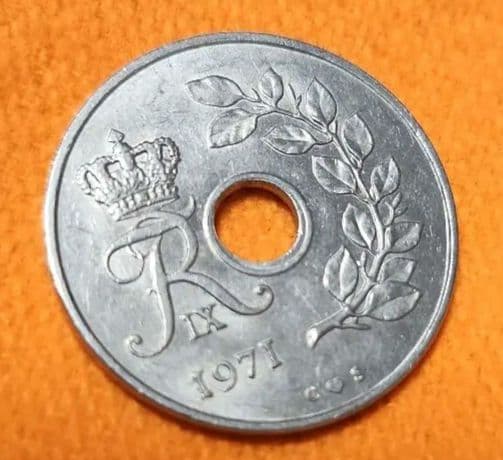美品】1971年 デンマーク 25オレ 硬貨コレクターに人気アンティーク