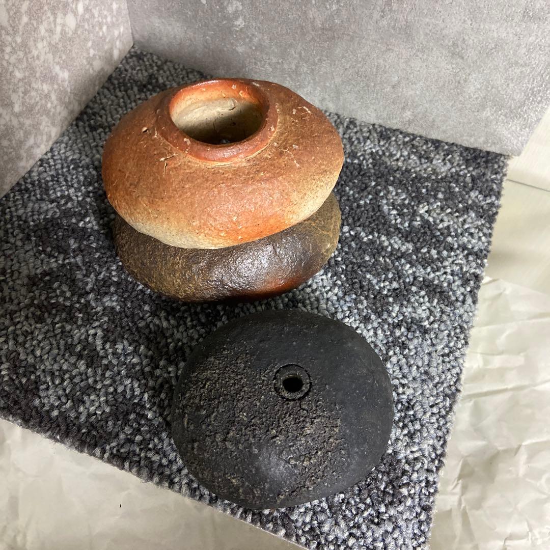 備前焼 脇本博之 香炉 花器 花瓶 一輪挿し 緋襷 窯変 カセ 置物 インテリア