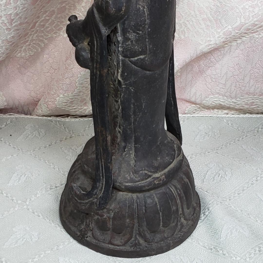 飛鳥仏】◇鐵鋳観音菩薩立像 仏像◇検）天平仏 新羅仏 高麗仏 空海 千