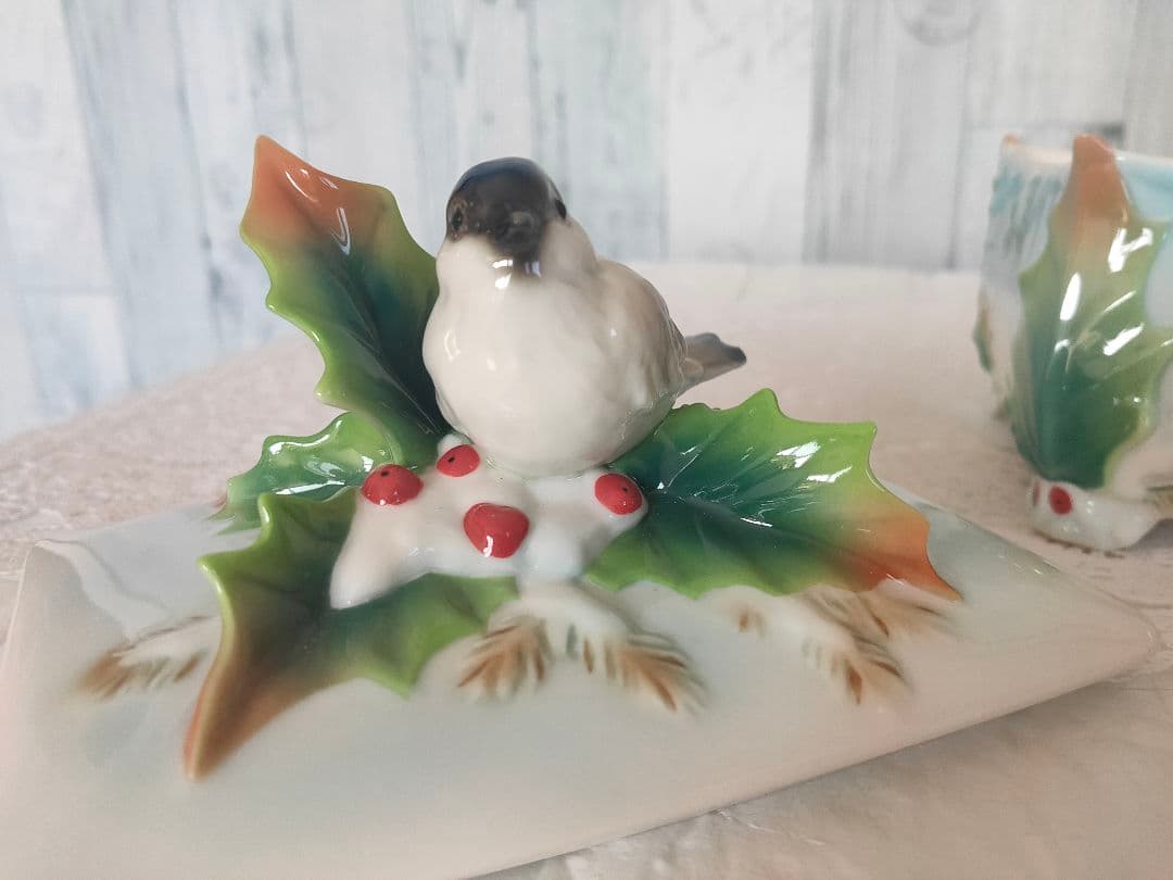 フランツ・ポーセリン ホリデー・ビギニングス シジュウカラ 陶器製 鳥