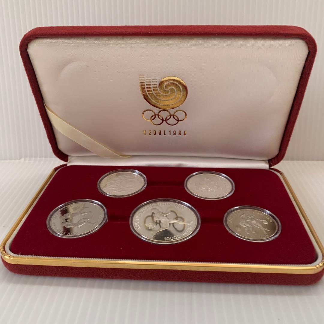 1988年ソウルオリンピック 記念硬貨5枚セット 1988年ソウルオリンピック記念硬貨セット純銀銀貨20000won10000wo 1988