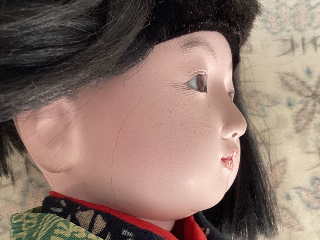 市松人形 竹取物語 松菊 抱き人形 ビスクドール アンティークドール約45cm