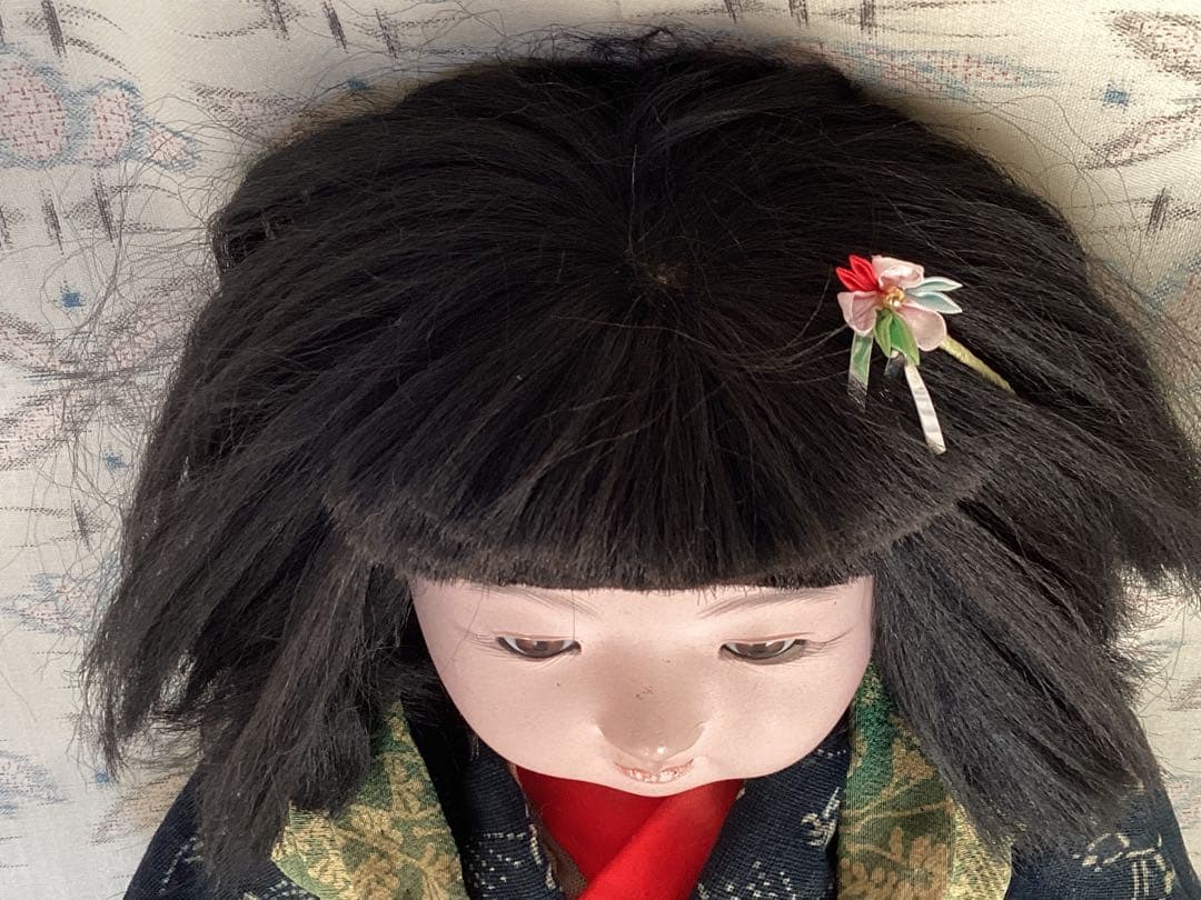 市松人形 竹取物語 松菊 抱き人形 ビスクドール アンティークドール約45cm