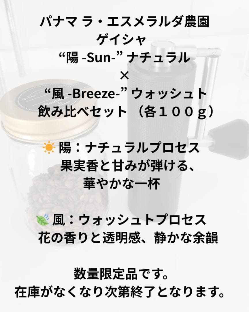 飲み比べセット各100g】パナマ ゲイシャ エスメラルダ農園